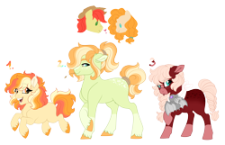 Size: 4200x2700 | Tagged: safe, artist:gigason, imported from derpibooru, oc, oc:blenheim orange, oc:lucy apple, oc:snapdragon, bat, earth pony, fruit bat, pony, vampire fruit bat, female, filly, male, mare, offspring, parent:bright mac, parent:pear butter, parents:brightbutter, simple background, stallion, transparent background