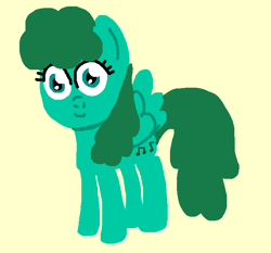 Size: 682x635 | Tagged: safe, artist:boyiepony34, imported from derpibooru, medley, pegasus, pony, cute, drawception, female, g1, g1 to g4, g4, generation leap, mare, medleybetes, simple background, smiling, solo, tan background