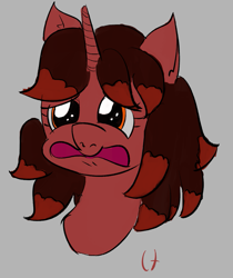 Size: 903x1076 | Tagged: safe, imported from derpibooru, oc, oc only, oc:eventhorizon, pony, unicorn, about to cry, face, female, sad, solo