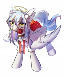 Size: 1714x2048 | Tagged: safe, artist:swaybat, imported from derpibooru, oc, oc only, pegasus, pony, explicit source, halo, solo