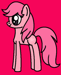 Size: 369x457 | Tagged: safe, artist:rainbowbro58, cotton candy (g1), earth pony, pony, cottoncandybetes, cute, female, g1, g1 to g4, g4, generation leap, mare, pink background, simple background, smiling