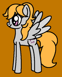 Size: 372x459 | Tagged: safe, artist:rainbowbro58, surprise, pegasus, pony, adoraprise, cute, female, g0, g0 to g4, g1, g1 to g4, g4, generation leap, mare, my pretty pony, orange background, simple background, smiling
