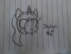 Size: 4160x3120 | Tagged: safe, artist:seylan, imported from derpibooru, oc, oc only, oc:seylan, pony, female, lined paper, solo, traditional art