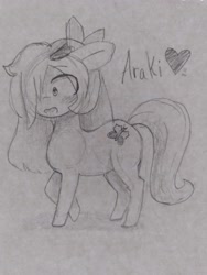 Size: 3120x4160 | Tagged: safe, artist:seylan, imported from derpibooru, oc, oc:araki, pony, photo, solo, traditional art