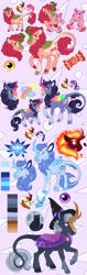 Size: 1500x4754 | Tagged: safe, artist:owlcoholik, imported from derpibooru, oc, oc only, kirin, hoers, magical lesbian spawn, offspring, parent:autumn blaze, parent:pinkie pie, parent:rarity, parent:trixie, parent:twilight sparkle, parents:autumnity, parents:autumnpie, reference