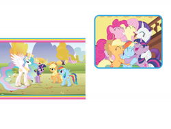 Size: 1600x1200 | Tagged: safe, imported from derpibooru, applejack, fluttershy, pinkie pie, princess celestia, rainbow dash, rarity, twilight sparkle, alicorn, earth pony, pegasus, pony, unicorn, fall weather friends, the cutie mark chronicles, applejack's hat, book, cowboy hat, female, g4, hat, mane six, mare, official, unicorn twilight, welcome to ponyville (book)