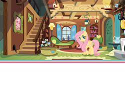 Size: 1600x1200 | Tagged: safe, imported from derpibooru, fluttershy, pegasus, pony, book, female, fluttershy's cottage, g4, mare, official, welcome to ponyville (book)