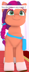 Size: 270x674 | Tagged: safe, artist:daylightsketch, imported from derpibooru, sunny starscout, earth pony, pony, badge, bag, female, g5, mare, my little pony: a new generation, roblox