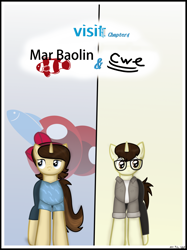 Size: 1748x2333 | Tagged: safe, artist:99999999000, imported from derpibooru, oc, oc only, oc:cwe, oc:mar baolin, fish, pony, unicorn, comic:visit, clothes, clownfish, comic, female, glasses, male