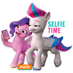 Size: 512x512 | Tagged: safe, imported from derpibooru, pipp petals, zipp storm, pegasus, pony, cellphone, cringing, dairy queen, female, g5, hashtag, mare, my little pony: a new generation, official, phone, siblings, simple background, sisters, smartphone, sticker, text, transparent background, unamused, zipp is not amused, zipp storm is not amused