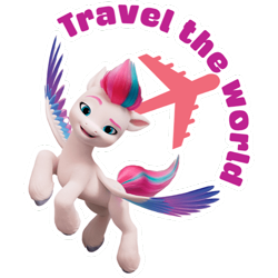 Size: 512x512 | Tagged: safe, imported from derpibooru, zipp storm, pegasus, pony, dairy queen, female, g5, mare, my little pony: a new generation, official, simple background, solo, sticker, text, transparent background