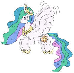 Size: 2504x2448 | Tagged: safe, artist:supahdonarudo, imported from derpibooru, princess celestia, alicorn, flying, high res, simple background, transparent background