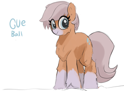 Size: 2176x1608 | Tagged: safe, artist:_ton618_, imported from derpibooru, imported from ponybooru, oc, oc only, oc:cue ball, pony, chest fluff, ear fluff, ears, female, fluffy, looking at something, mare, snow mare, snowpony (species), solo, taiga pony, yakutian horse