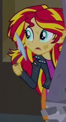 Size: 283x520 | Tagged: safe, imported from derpibooru, screencap, sunset shimmer, equestria girls, equestria girls (movie), cropped, solo, trowel