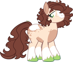 Size: 1481x1259 | Tagged: safe, artist:kurosawakuro, imported from derpibooru, oc, oc only, earth pony, pony, base used, male, offspring, parent:applejack, parent:trouble shoes, parents:troublejack, simple background, solo, stallion, transparent background