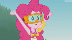 Size: 3410x1920 | Tagged: safe, imported from derpibooru, screencap, pinkie pie, equestria girls, equestria girls series, unsolved selfie mysteries, armpits, bare shoulders, clothes, cute, diapinkes, dive mask, female, geode of sugar bombs, goggles, high res, jewelry, magical geodes, necklace, one-piece swimsuit, open mouth, sleeveless, snorkel, solo, swimsuit