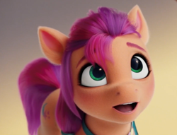 Size: 1416x1080 | Tagged: safe, imported from derpibooru, screencap, sunny starscout, earth pony, pony, spoiler:my little pony: a new generation, 3d, beautiful, cropped, eyebrows, female, g5, green eyes, mare, my little pony: a new generation, nostrils, open mouth
