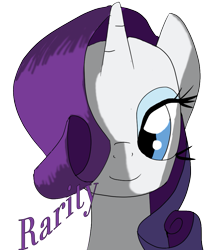 Size: 767x887 | Tagged: safe, artist:tranzmuteproductions, imported from derpibooru, rarity, pony, unicorn, blue eyes, bust, eyelashes, eyeshadow, female, hair over one eye, horn, makeup, mare, one eye closed, portrait, simple background, smiling, solo, transparent background, wink