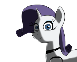 Size: 900x730 | Tagged: safe, artist:tranzmuteproductions, imported from derpibooru, rarity, pony, robot, robot pony, unicorn, animatronic, blue eyes, bust, eyelashes, eyeshadow, female, horn, makeup, mare, raribot, simple background, smiling, solo, transparent background