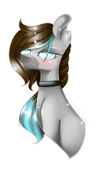 Size: 1923x3120 | Tagged: safe, artist:fantisai, imported from derpibooru, oc, oc only, earth pony, pony, bedroom eyes, blushing, bust, choker, ear fluff, earth pony oc, eyelashes, female, mare, simple background, smiling, solo, transparent background