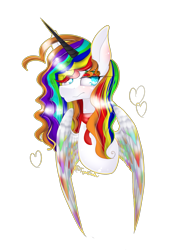 Size: 1723x2467 | Tagged: safe, artist:fantisai, imported from derpibooru, oc, oc only, alicorn, pony, alicorn oc, bust, female, horn, mare, multicolored hair, rainbow hair, simple background, smiling, solo, transparent background, wings