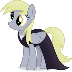 Size: 4465x4470 | Tagged: safe, artist:anime-equestria, imported from derpibooru, derpy hooves, pegasus, pony, absurd resolution, classy, clothes, dress, ear piercing, earring, female, folded wings, jewelry, mare, necklace, piercing, shadow, simple background, smiling, solo, standing, tail, transparent background, vector, wings, yellow eyes, yellow mane