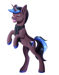 Size: 2391x3049 | Tagged: safe, artist:_ladybanshee_, imported from derpibooru, oc, oc only, pony, unicorn, art, commission, digital art, full body, happy, high res, simple background, smiling, solo, transparent background