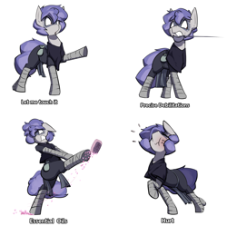 Size: 1548x1544 | Tagged: safe, artist:triplesevens, imported from derpibooru, oc, oc only, oc:triple sevens, earth pony, pony, face paint, fantasy class, male, ponybooru import, rapier, rogue, simple background, slipping, soap, sword, weapon, white background