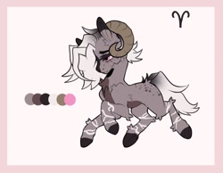 Size: 922x714 | Tagged: safe, artist:creepybrooke, imported from derpibooru, oc, oc only, oc:constance arie, hybrid, pony, sheep, chest fluff, ear fluff, ewe, female, lidded eyes, male, reference sheet, solo, underhoof