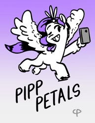 Size: 500x649 | Tagged: safe, artist:chrispalooza, imported from derpibooru, pipp petals, pegasus, pony, adorapipp, cute, g5, my little pony: a new generation, phone, solo