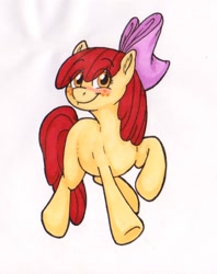 Size: 672x850 | Tagged: safe, artist:mylittlerainbowtail, imported from derpibooru, apple bloom, earth pony, pony, female, filly, smiling, solo