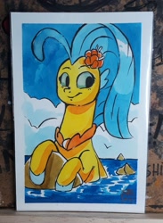 Size: 1837x2506 | Tagged: safe, artist:raph13th, imported from derpibooru, princess skystar, seapony (g4), my little pony: the movie, solo, traditional art, watercolor painting