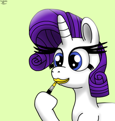 Size: 2048x2148 | Tagged: safe, artist:darkyboode32, imported from derpibooru, rarity, pony, unicorn, bust, female, lipstick, makeup, mare, simple background, solo, yellow lipstick