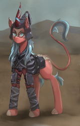 Size: 1800x2819 | Tagged: safe, artist:梅霍伊夫, imported from derpibooru, oc, oc only, kirin, equestria at war mod, armor, female, glasses, helmet