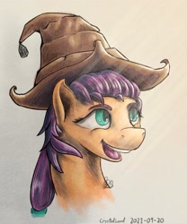 Size: 1500x1800 | Tagged: safe, artist:crystalponylord, imported from derpibooru, sunny starscout, earth pony, female, g5, hat, mare, solo, wizard hat