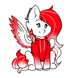 Size: 1666x1756 | Tagged: safe, artist:rcdesenhista, imported from derpibooru, oc, oc only, oc:making amends, pegasus, pony, clothes, colored wings, commission, hoodie, solo, two toned wings, wings, ych result