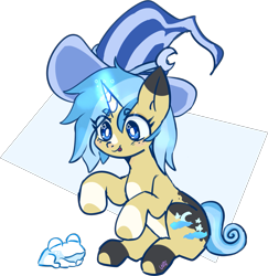 Size: 1589x1634 | Tagged: safe, artist:ube, artist:ubebreb, imported from derpibooru, oc, oc only, oc:bippity boppity, frog, pony, unicorn, pony town, :p, cute, doodle, female, glowing, glowing horn, hat, horn, mage, magic, mare, ocbetes, simple background, simple shading, sitting, smiling, starry eyes, tongue out, transparent background, unicorn oc, white pupils, wingding eyes, witch hat, wizard