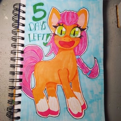 Size: 2048x2048 | Tagged: safe, artist:divinehue, imported from derpibooru, sunny starscout, g5, high res, traditional art