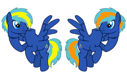Size: 2016x1248 | Tagged: safe, artist:motownwarrior01, imported from derpibooru, oc, oc only, dullahan, pegasus, pony, brothers, detachable head, disembodied head, flying, headless, identical twins, male, modular, siblings, simple background, smiling, transparent background, twin brothers, twins