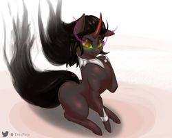 Size: 2000x1596 | Tagged: safe, artist:inkypuso, imported from derpibooru, king sombra, pony, unicorn, dark magic, female, magic, queen umbra, rule 63, solo