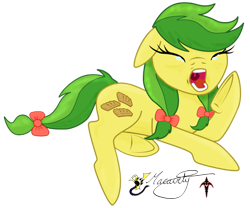 Size: 500x415 | Tagged: safe, artist:smilodonkahn, imported from derpibooru, apple fritter, earth pony, pony, apple family member, eyes closed, female, simple background, solo, transparent background, yawn