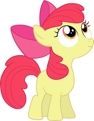 Size: 8000x10296 | Tagged: safe, artist:myardius, imported from derpibooru, apple bloom, earth pony, pony, female, filly, looking up, simple background, smiling, solo, transparent background, vector