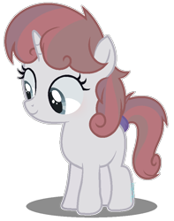 Size: 678x860 | Tagged: safe, artist:amicasecretuwu, imported from derpibooru, oc, pony, unicorn, female, filly, offspring, parent:sweetie belle, parent:truffle shuffle, simple background, solo, transparent background