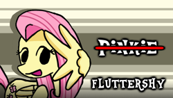 Size: 1280x720 | Tagged: safe, artist:swordsmen, artist:yuuta420, imported from derpibooru, fluttershy, pony, abstract background, friday night funkin', mod, parody, solo, thumbnail, video at source, wings