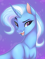 Size: 1987x2627 | Tagged: safe, artist:megabait, imported from derpibooru, trixie, pony, unicorn, female, open mouth, portrait, solo
