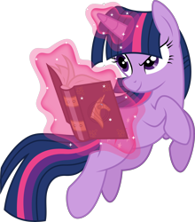 Size: 6000x6820 | Tagged: safe, artist:twilirity, imported from derpibooru, twilight sparkle, pony, unicorn, .svg available, absurd resolution, book, dreamworks face, female, glowing, glowing horn, horn, magic, magic aura, mare, simple background, smiling, smirk, solo, telekinesis, transparent background, unicorn twilight, vector
