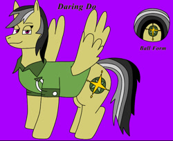 Size: 750x613 | Tagged: safe, artist:thearmadillofan, imported from derpibooru, daring do, pegasus, pony, ball, clothes, female, mare, morph ball, rolling do, shirt, solo