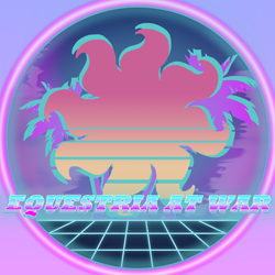 Size: 5000x5000 | Tagged: safe, artist:闪电_lightning, imported from derpibooru, equestria at war mod, retrowave