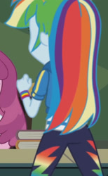 Size: 1180x1920 | Tagged: safe, imported from derpibooru, screencap, cheerilee, rainbow dash, equestria girls, equestria girls series, the last day of school, back, cropped