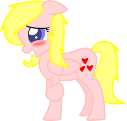 Size: 665x630 | Tagged: safe, artist:zombietator, imported from derpibooru, oc, oc only, oc:claire, pegasus, pony, blushing, eyelashes, female, grin, mare, pegasus oc, raised hoof, simple background, smiling, solo, transparent background, wings